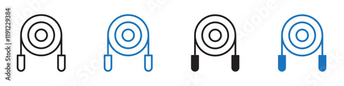 Jump rope icon Flat line symbol
