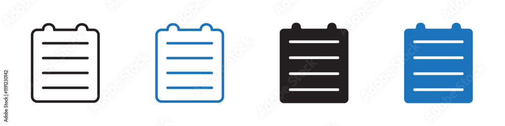 Note icon Flat line symbol Note icon Flat line symbol