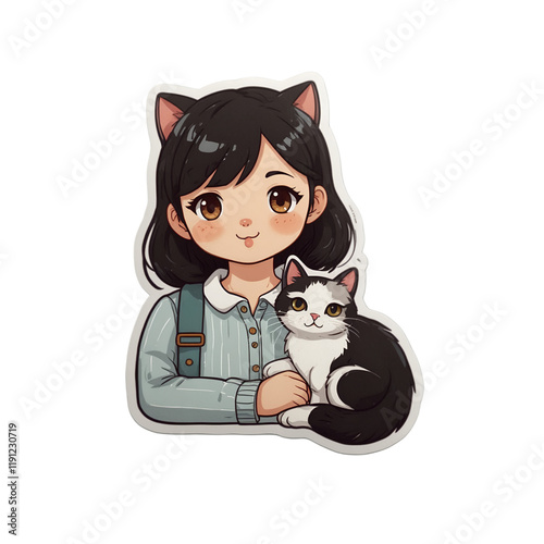 Girl with cat
