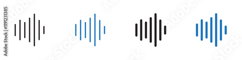Sound waves icon Flat line symbol