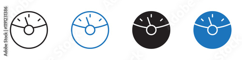 Speedometer icon Flat line symbol