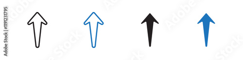 up arrow icon Flat line symbol