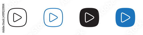 Video play icon Flat line symbol