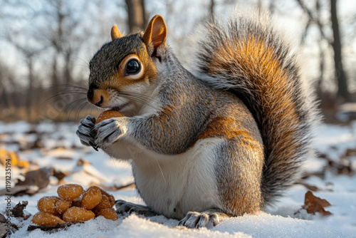 Squirrel In Winter