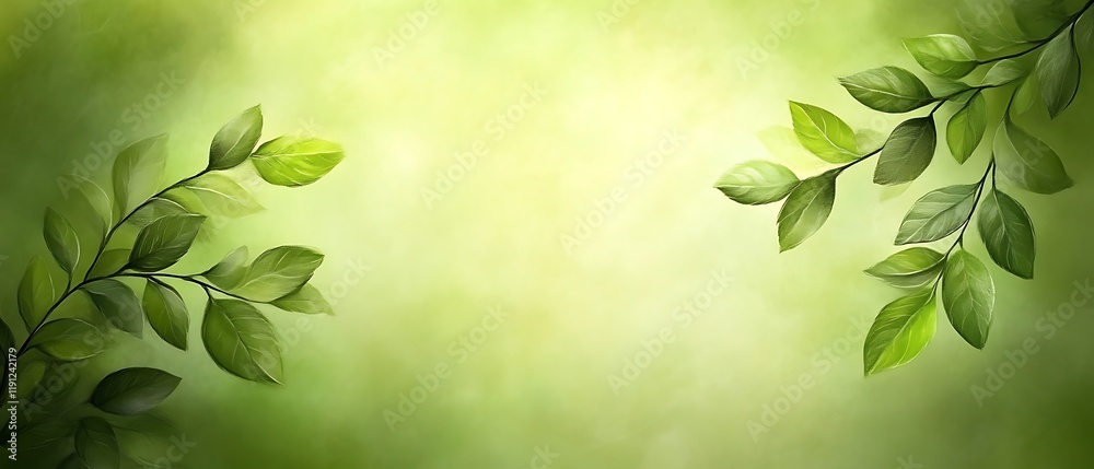 Green leaves on branches, nature background. Green leaves on branches, nature background.