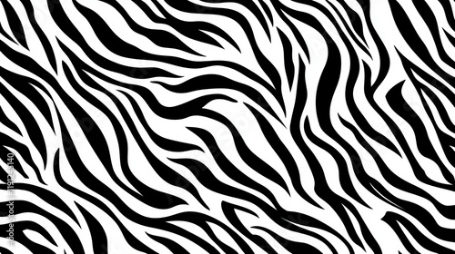 Obraz na płótnie explore seamless zebra stripes pattern with abstract black and white texture for stylish animal print background and fashion design elements in digital vector art illustration w salonie