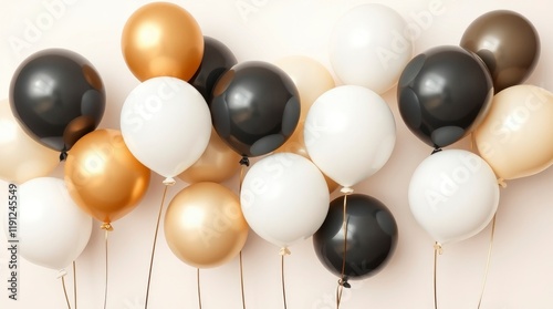 black , yellow and white ballons