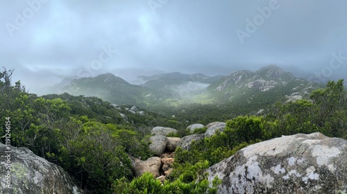 Misty Mountain Views: A Breathtaking Landscape photo