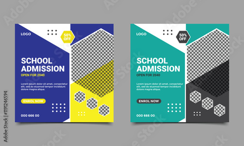 School admission social media post banner.