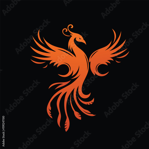 Phoenix symbol of mythological bird vector