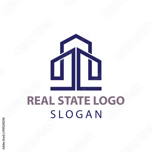 Housing company logo, Construcktion logo, Build house logo with line art simple and elegant. Creative real estate logo and business card template.