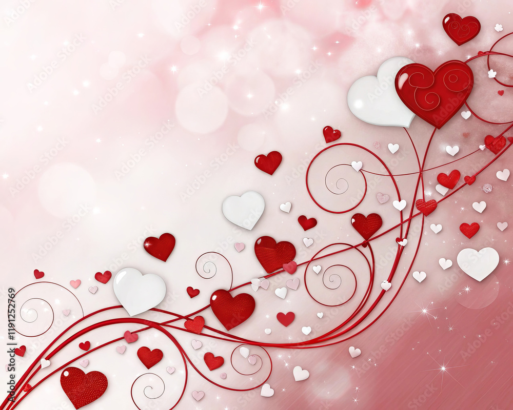 Whimsical Hearts: A Dreamy Celebration of Love Background Whimsical Hearts: A Dreamy Celebration of Love Background