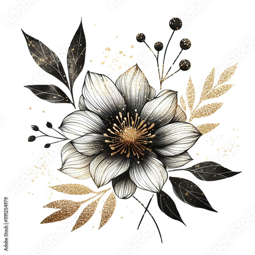 Beautiful Flower Clipart Vector Illustration - Floral Design for Graphics