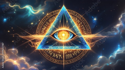 The All-Seeing Eye of God, Eye of Providence, the Illuminati eye in the triangle