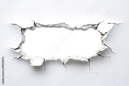 Transparent hole in the wall - a rectangular hole in a drywall sheet.