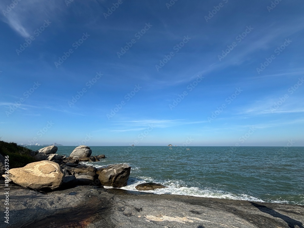 tourist attraction, Asia, scenery, large reservoir, Thailand, Phetchaburi, Prachuap Khiri Khan, Cha-am, Hua Hin, beach, sea, sky, photograph, magnificent, rocks, mangrove forest, sun, daytime