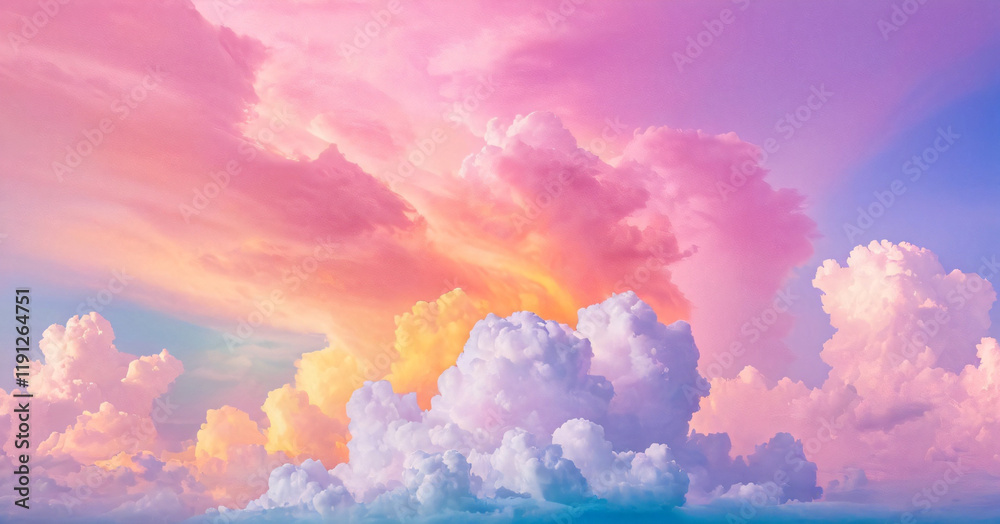 Pastel Cloud Background, Cotton Candy Clouds, Rainbow Cloud Background, Cloud Background