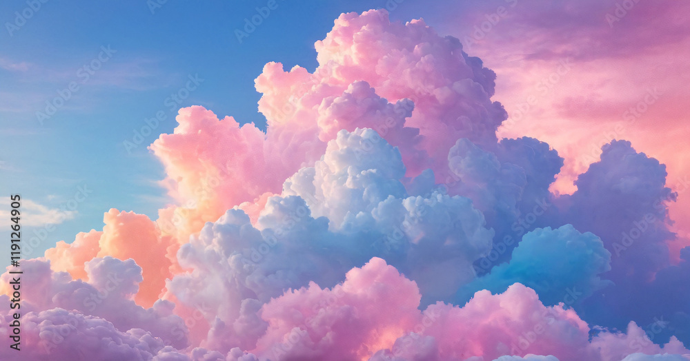 Pastel Cloud Background, Cotton Candy Clouds, Rainbow Cloud Background, Cloud Background