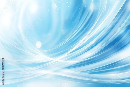 A serene abstract design featuring soft blue waves and light effects.