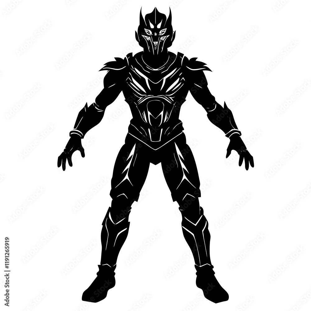 Dynamic Action Figure Silhouette on White Background Dynamic Action Figure Silhouette on White Background