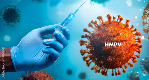 HMPV virus - Human metapneumovirus, HMPV Virus  Microscopic View
