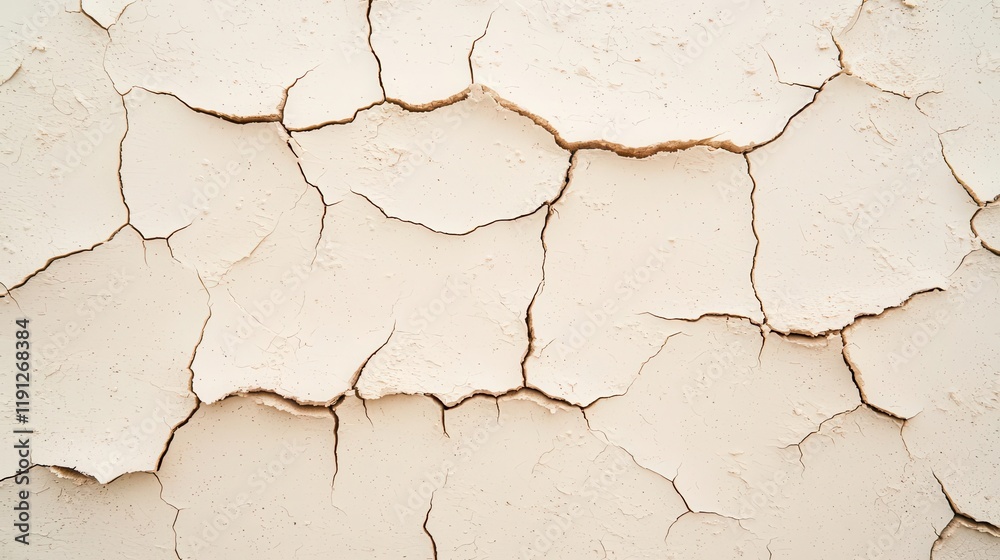 Obraz premium Droughtstricken land with deep fissures spreading outward, stark and minimalistic, conveying severity