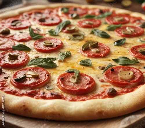A drizzle of olive oil on a fresh pizza crust, Italian cuisine, cooking oil, flavor enhancer