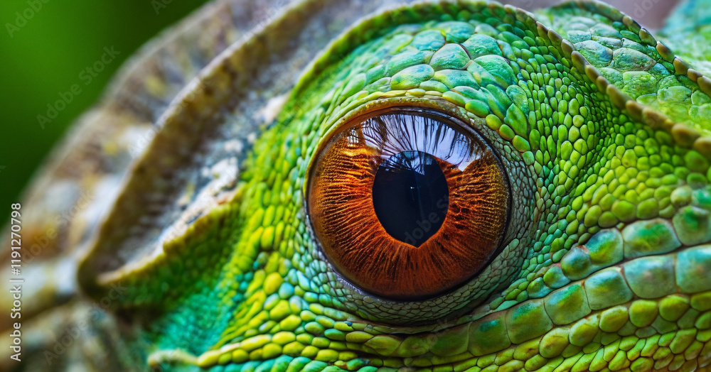 beautifull chameleon eye close up photo