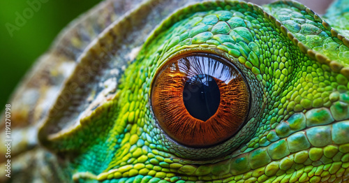Obraz na płótnie beautifull chameleon eye close up photo w salonie