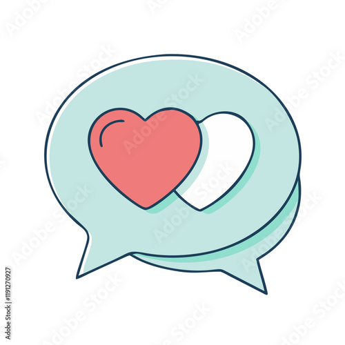 heart in a speech bubble vector icon, heart in a speech bubble vector illustration - simple illustration of heart in a speech bubble, perfect for logos and iconsheart in a speech bubble