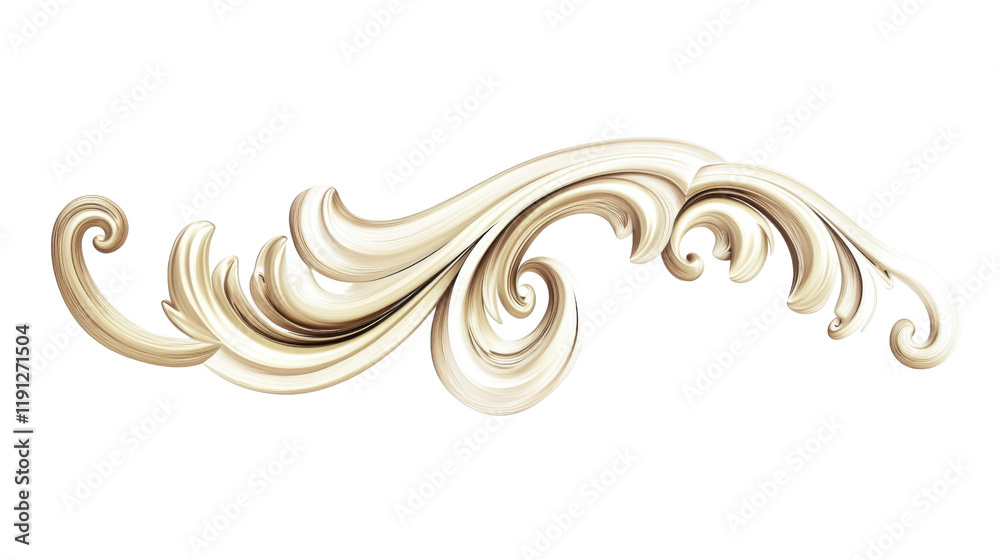 Fototapeta premium Elegant wave divider for sections transparent background