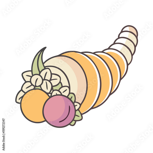 cornucopia horn of plenty vector icon, cornucopia horn of plenty vector illustration - simple illustration of cornucopia horn of plenty, perfect for logos and iconscornucopia horn of plenty