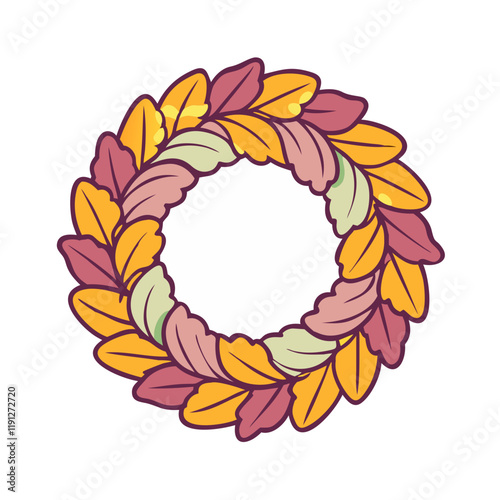 fall wreath vector icon, fall wreath vector illustration - simple illustration of fall wreath, perfect for logos and iconsfall wreath photo