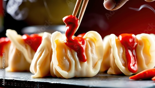 Dumplings with tofu on a black background