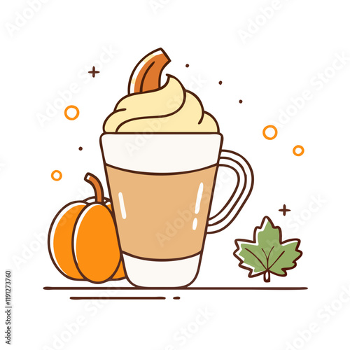 pumpkin spice latte vector icon, pumpkin spice latte vector illustration - simple illustration of pumpkin spice latte, perfect for logos and iconspumpkin spice latte photo