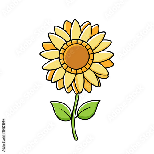 sunflower vector icon, sunflower vector illustration - simple illustration of sunflower, perfect for logos and iconssunflower