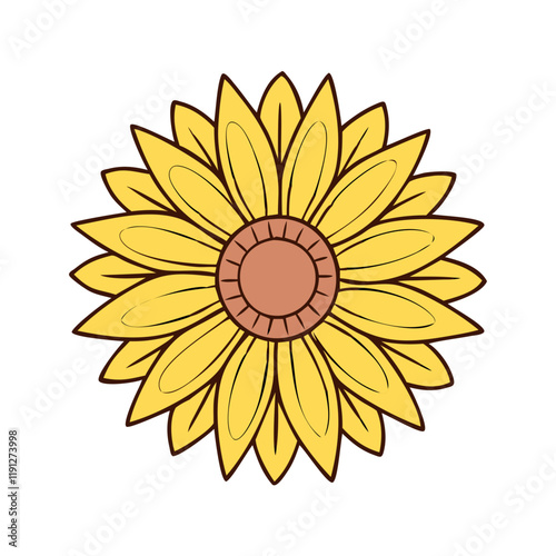 sunflower vector icon, sunflower vector illustration - simple illustration of sunflower, perfect for logos and iconssunflower photo