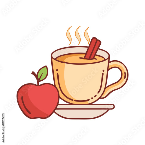 warm apple cider vector icon, warm apple cider vector illustration - simple illustration of warm apple cider, perfect for logos and iconswarm apple cider