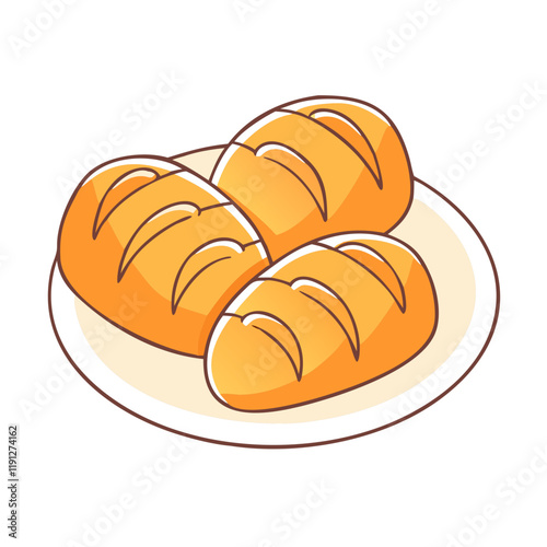 warm bread rolls vector icon, warm bread rolls vector illustration - simple illustration of warm bread rolls, perfect for logos and iconswarm bread rolls photo