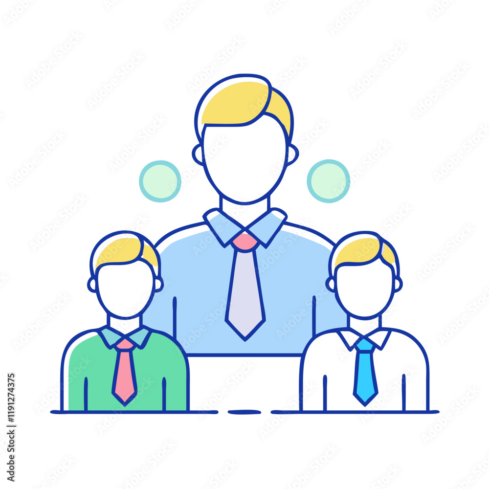 boss with team members vector icon, boss with team members vector illustration - simple illustration of boss with team members, perfect for logos and iconsboss with team members boss with team members vector icon, boss with team members vector illustration - simple illustration of boss with team members, perfect for logos and iconsboss with team members