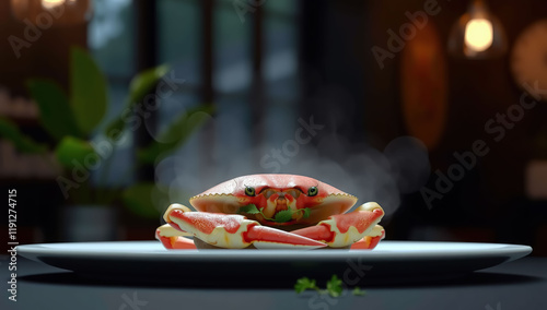 Whole crab, food on a black background