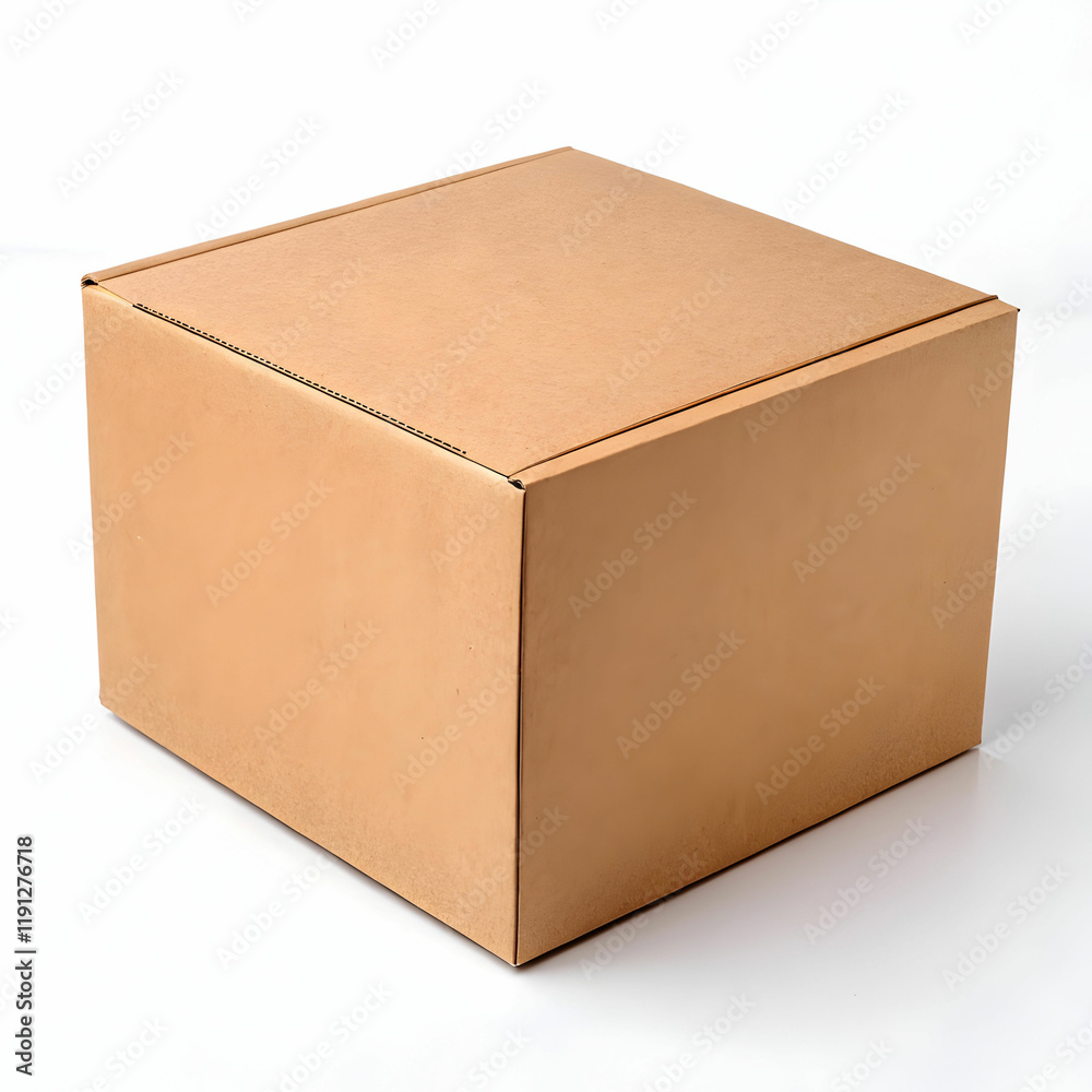 A simple, plain cardboard box used for delivery, designed for packaging A simple, plain cardboard box used for delivery, designed for packaging