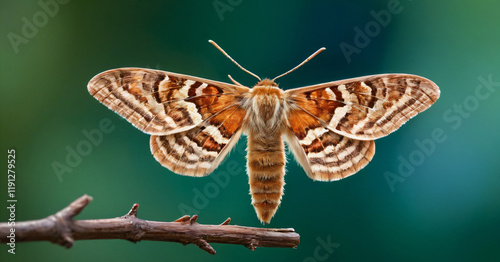 Obraz na płótnie Macro Photography of Moth on Twig of Plant. w salonie