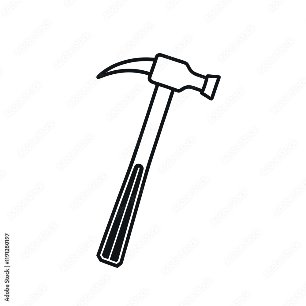 black and white simple hammer icon silhouette vector black and white simple hammer icon silhouette vector