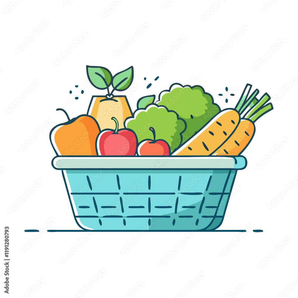 fresh produce basket vector icon, fresh produce basket vector illustration - simple illustration of fresh produce basket, perfect for logos and icons fresh produce basket fresh produce basket vector icon, fresh produce basket vector illustration - simple illustration of fresh produce basket, perfect for logos and icons fresh produce basket