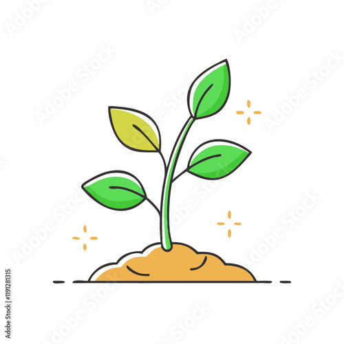 plant sprouting vector icon, plant sprouting vector illustration - simple illustration of plant sprouting, perfect for logos and icons plant sprouting
