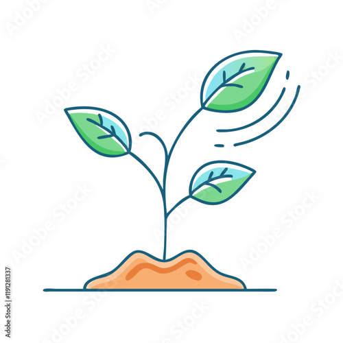 plant sprouting vector icon, plant sprouting vector illustration - simple illustration of plant sprouting, perfect for logos and icons plant sprouting