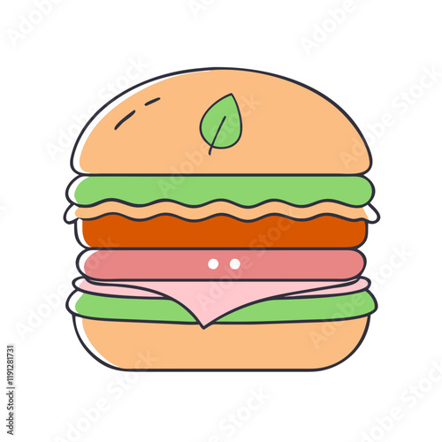 vegan burger vector icon, vegan burger vector illustration - simple illustration of vegan burger, perfect for logos and icons vegan burger