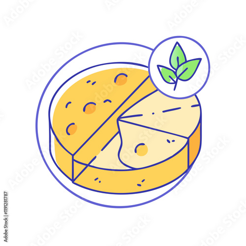 vegan cheese vector icon, vegan cheese vector illustration - simple illustration of vegan cheese, perfect for logos and icons vegan cheese