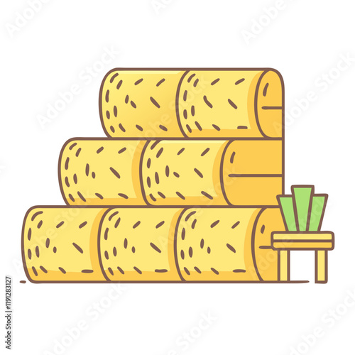 hay bale seating vector icon, hay bale seating vector illustration - simple illustration of hay bale seating, perfect for logos and iconshay bale seating